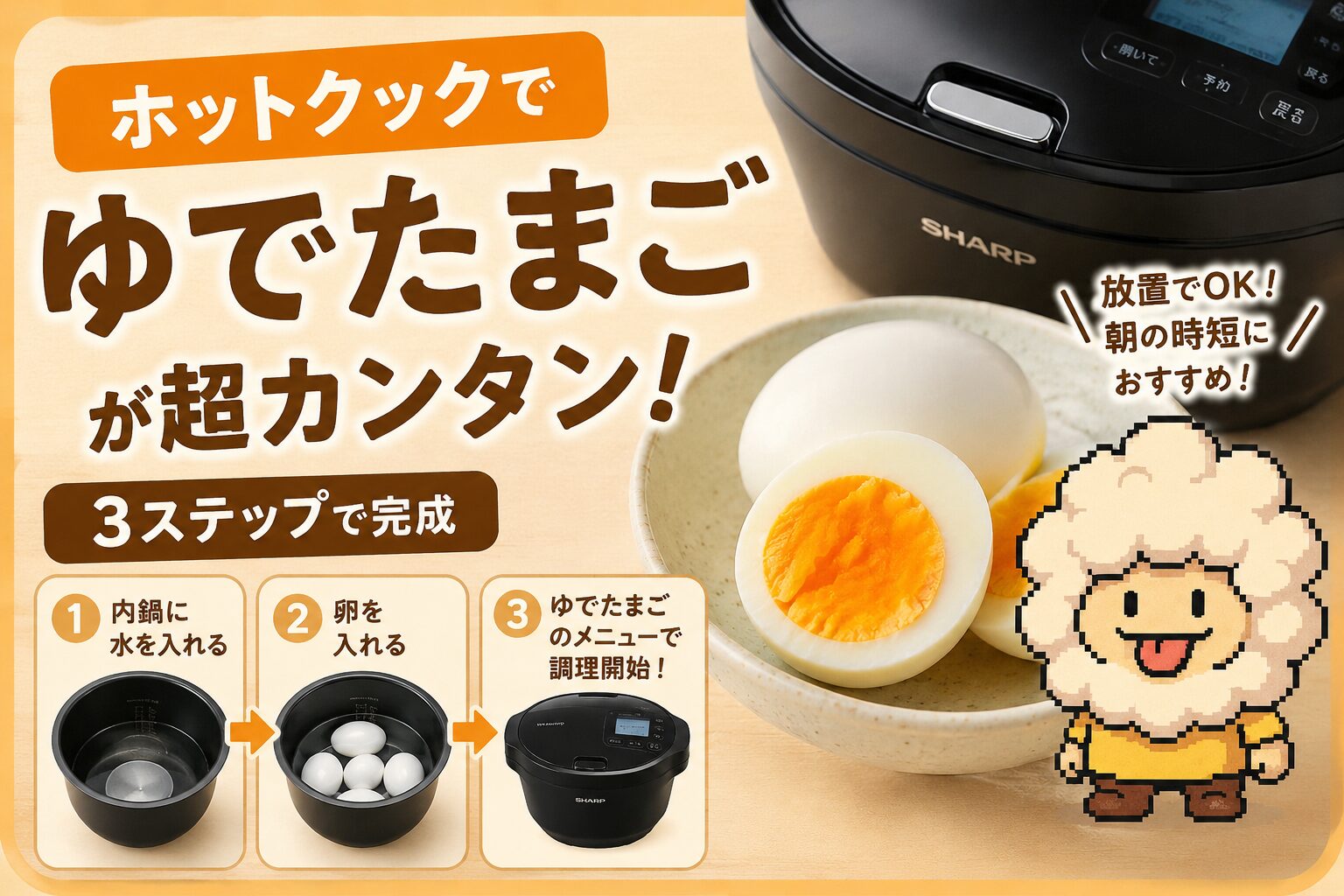 ホットクックで感動するぐらい簡単にゆでたまごが作れる話